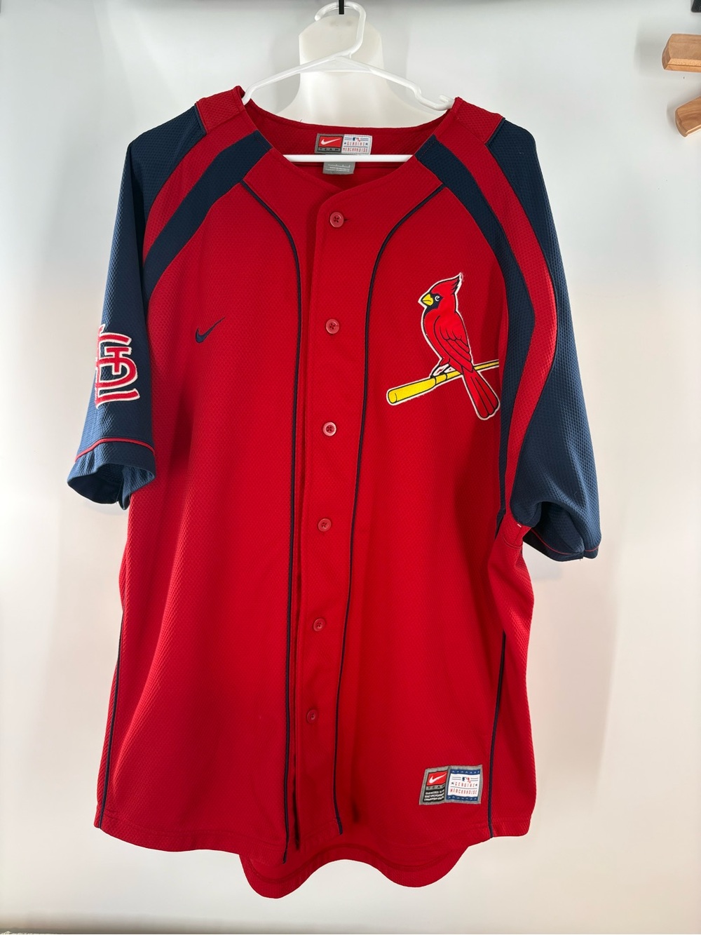 Vintage Nike Team St Louis Cardinals Albert Pujols 5 Jersey Red Navy Size Men L